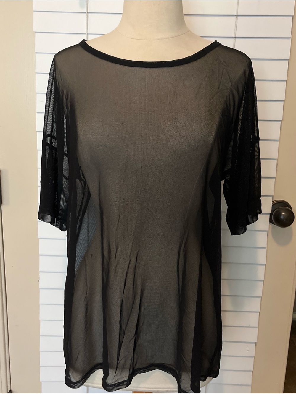 Potter's Pot Black Sheer Mesh Top